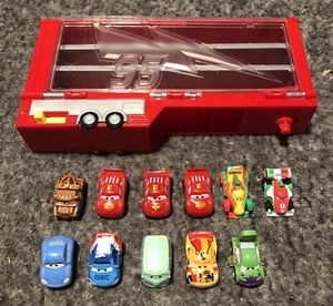 (11) Official Disney Pixar Cars Micro Drifters Mcqueen, Mater, etc W/ TRAILER - Picture 1 of 6