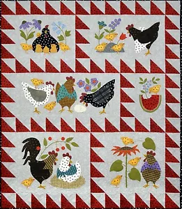 Here a Chick, There a Chick Woolies Applikation komplettes Quilt-Muster (NICHT KIT) - Bild 1 von 18