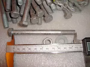 M10 x 120mm HEX Head Bolt Nut & 2 Washers lot of 25(xxv) Galv Bremick - Picture 1 of 3