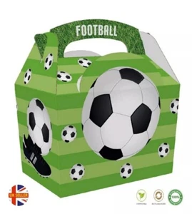 Football Party Food Boxes x 20 Boys Picnic Meal Bag ~ Sports Birthday Box C/P - Picture 1 of 3