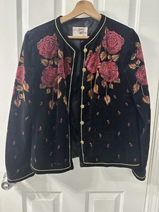 Blazer giacca giapponese vintage anni '80 Saxton Hall velluto con bottoni taglia 10 - Foto 1 di 10