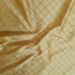 GOLD 50 INCH EMBROIDERED SILK DUPIONI - Picture 1 of 1