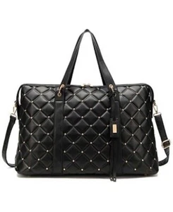 BADGLEY MISCHKA Black Quilted Travel Tote Weekender Bag - Picture 1 of 15