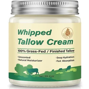 Beef Tallow for Skin, Tallow and Honey Balm, 100% Grass-Fed Beef Tallow, Deep Mo - Picture 1 of 7