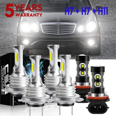For Mercedes-Benz E350 B200 2008-2010 2011 3570 LED Headlight Bulbs Fog Lamp 6PC - Image 1 of 4