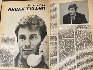The Beatles, Derek Taylor, Two Page Vintage Clipping, hp - Picture 1 of 1