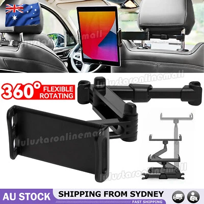 Extendable Car Back Seat Headrest Long Mount Universal Holder iPad Tablet Rotate - image 1 of 4