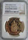 1989 Great Britain Gold 5 Pounds NGC PF-69 Ult.Cameo Sovereign Anniversary