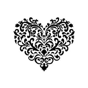 Heart shaped flourish Stencil for Painting Crafting  Durable, Reusable Template - Bild 1 von 1
