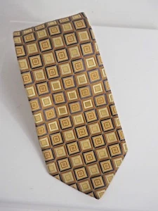 Robert Talbott Best of Class Men's Necktie Gold Geometric Silk Made in USA - Picture 1 of 7