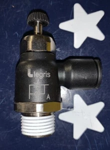 Parker Legris 7065 60 14 ELBOGEN KOMPAKT DURCHFLUSSREGELUNG 3/8" MNPT X 3/8 Druckrohr - Bild 1 von 5