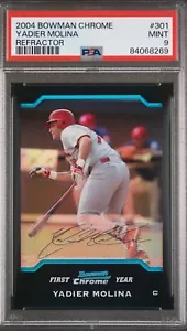2004 Bowman Chrome Refractor Yadier Molina 1st Bowman RC Rookie PSA 9 Cardinals - Bild 1 von 2