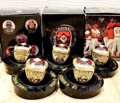 St Louis Cardinals '82 World Series Mystery Replica Ring Ozzie McGee SGA 8-14-22 Cover