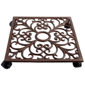 Pflanzenroller, quadratisch, Gußeisen, braun, 26x26 cm, Esschert Design - Bild 1 von 1
