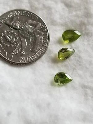 Peridot Pakistan Natural 3 PCs 3.82 TCW Unheated & Untreated Loose Gemstone - Image 1 of 4