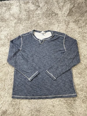 Tommy Bahama Shirt Women XL Blue Gray Reversible Notch Neck Long Sleeve Pullover - Image 1 of 4