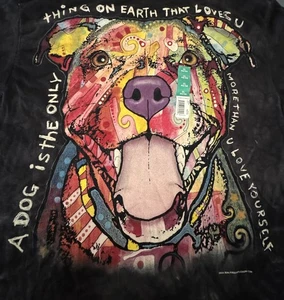 Y2K 2000s 3D Tees Tye Dye Pitbull Dog T-Shirt Sz XL Adult Unisex Dean Russo NWT - Picture 1 of 10