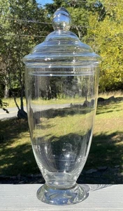 LARGE 16" Blown Clear Glass Apothecary Display Jar Vintage Retro Dark Academia - Picture 1 of 9