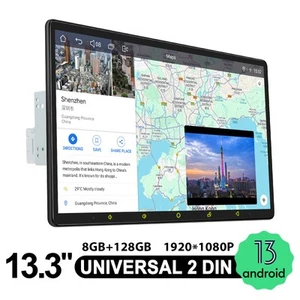 13.3 Zoll Android Tablet mit SIM-Karte Doppel-DIN Radio Universal GPS Navigation - Bild 1 von 15