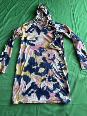 Bobbie & Brooks Women’s Tie Dye Hoodie sweatshirt Size Medium Pink Blue Q10 - Image 1 of 4