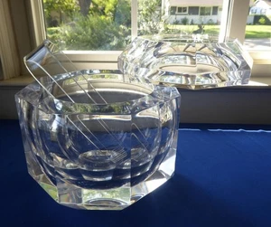 MID CENTURY ITALIENISCHER LUCITE ACRYL EISKÜBEL ACHTECKFORM mit ZANGEN von LA BELLA - Bild 1 von 12