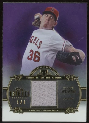 2013 Topps Tribute To The Stars Relic Jersey Jered Weaver Purple 1/1 Angels TTSR - Image 1 of 2