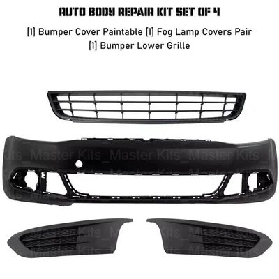 Kit de cubierta de parachoques delantero fascia pintable y rejilla para Volkswagen Jetta 2011-2014 Foto 1 de 4