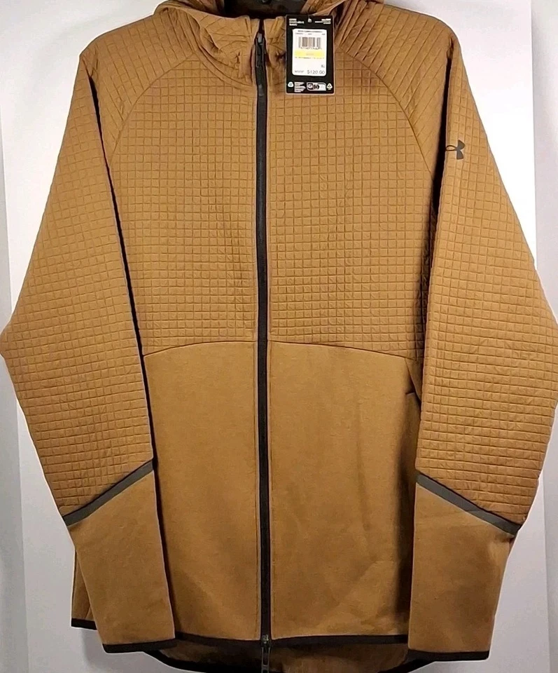 Chaqueta Under Armour Para Hombre Mediana Imparable Polar Texturizada Cremallera Completa, Marrón Foto 1 de 4