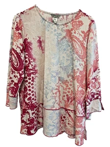 MEHRERE Gr. M mehrfarbig 3/4 Arm Bündchen Pullover Oberteil Tunika dehnbar weich - Bild 1 von 11