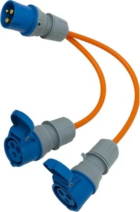 16 AMP Splitter Elektrokabel - Stecker auf Buchse 2 Wege Splitter Wohnwagen Anschluss - Bild 1 von 6