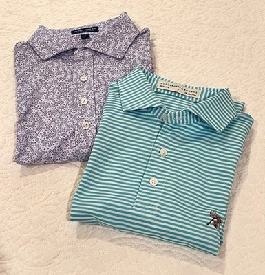 Lote de 2 camisas de golf Peter Millar / Holderness & Bourne para hombre talla S ¡EXCELENTE! Foto 1 de 4