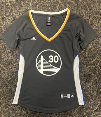 New Stephen Curry Womens Small Gray Warriors Sleeve Adidas Swingman Jersey NWT - Image 1 of 4