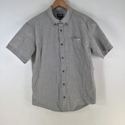 Billabong mens button up shirt size S grey short sleeve collar cotton 123872 - image 1 of 4
