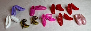Barbie Doll Shoe - 9 Pair - Heels, Tennis Shoes, Ballet Slippers - Lot G - Picture 1 of 2
