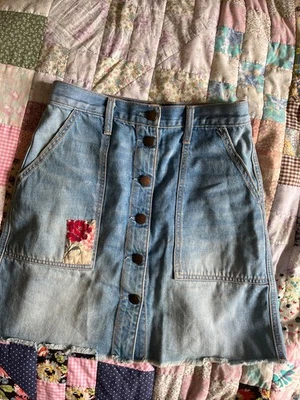 Current Elliot Faded Denim Skirt, Size 26 - Image 1 of 3