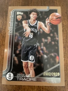 2025 - 26 Topps Basketball Nolan Traore RC #219 Gold / 2025 Brooklyn Nets - Picture 1 of 2