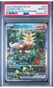 2024 Pokemon Gouging Fire EX 204/162 SV05: Temporal Forces Holo PSA 10 SIR EN - Picture 1 of 1
