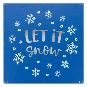 Northlight 12" Square 'Let it Snow' Woodblock Christmas Sign - Picture 1 of 3