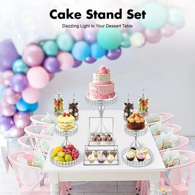 Juego de 11 PIEZAS Soporte para Pasteles Juego de Soporte de Exhibición de Postres para Boda y Ceremonia Navidad Foto 1 de 4