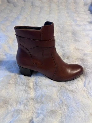 Botas de tornozelo femininas ECCO Shape 35 marrom com zíper alça couro tamanho 39 - Imagem 1 de 4
