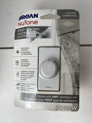 Ventilador de ventilación de escape Broan/NuTone dial de control de velocidad ajustable (SC100W) Foto 1 de 2