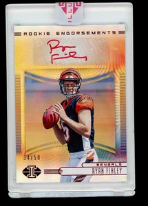 Ryan Finley 2019 PaniniRookie Endorsements Auto /50 Bengals #RE-RFI - Picture 1 of 3