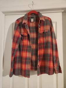 Patagonia Damen Flanellhemd orange kariert S - Bild 1 von 3