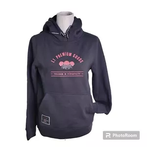 L1 Premium Goods Damen Fleece gefüttert schwarz Hoodie Pullover Sweatshirt Logo Small - Bild 1 von 11