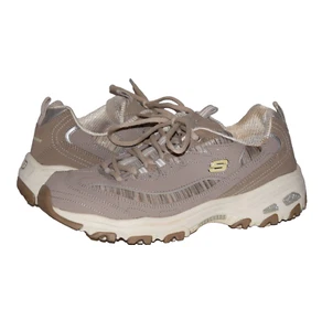 SKECHERS D'Lites Air-Cooled Memory Foam Beige Lace Up Low Top Sneakers Size 11 - Picture 1 of 10