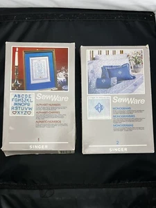 Vintage Lot 2 Singer SewWare Cartridges 1 & 2 Templates - Picture 1 of 3
