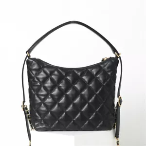 Cabrio gesteppte Lammfell Leder Schultertasche Hobo Geldbörse Rucksack Ketten - Bild 1 von 13