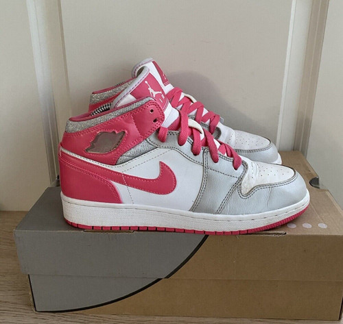RARA ?2013 Sneakers Nike Air Jordan 1 Mid "Platinum Pink" 555112 109 TG 5 5 Y