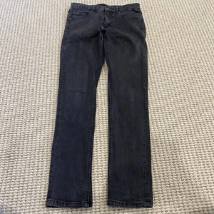 Rusty Denim Jeans Mens Adult Size 32 Black Zip Up Straight Casual Preowned - Picture 1 of 7