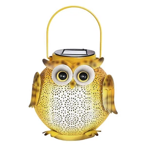 Solar Owl Lantern Solar Garden Ornament Owl Hanging Bird LED Outdoor Decor - Picture 1 of 8